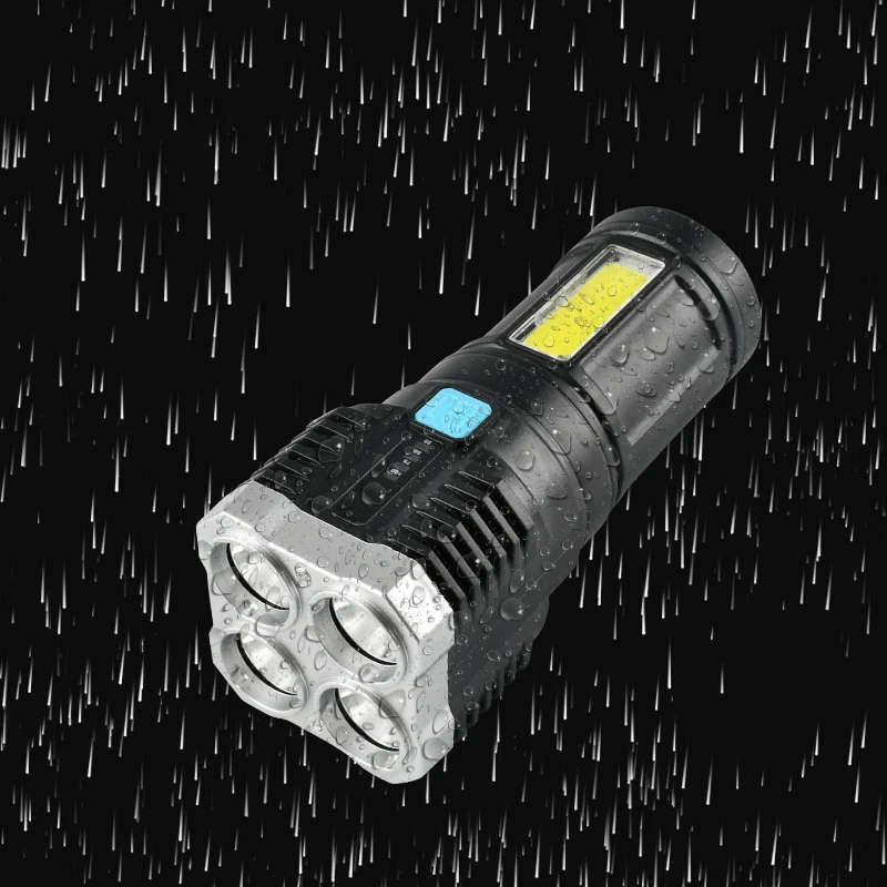 Cheap LED USB Rechargeable ABS Torch light,4 Modes LED Tactical High Power Waterproof Searchlight Flashlight