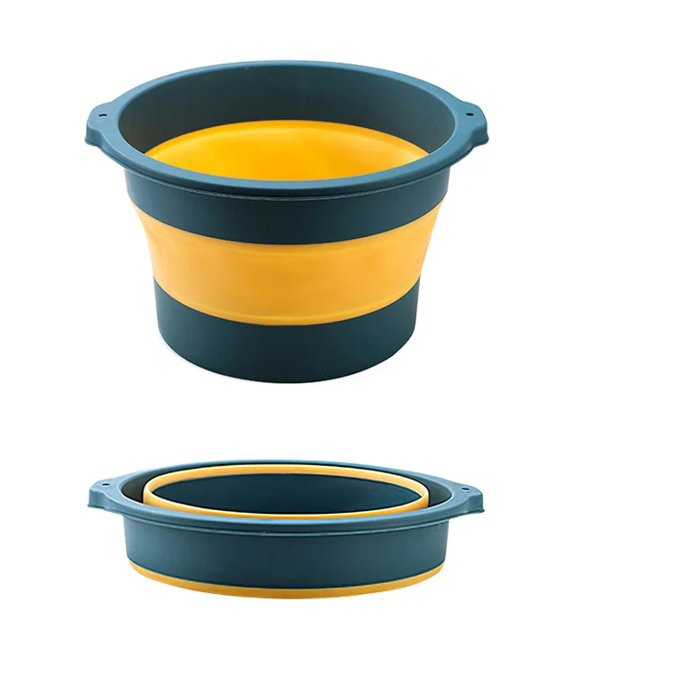 New Arrivals Custom Feet Soaking Massage Bucket Leak Proof Portable TPR Collapsible Foot Spa Basin With Lid