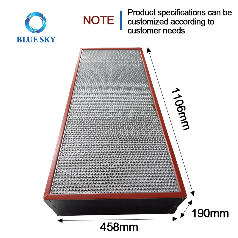 Stainless Steel H13 250 Degree Heat-Resistant High Temperature Resistant Deep Pleated HEPA HVAC Air Filter