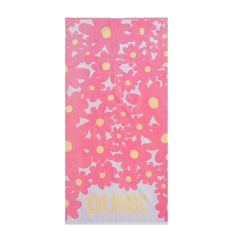 Promotional terry organic cotton beach towel custom name towel jacquard beach towel with logo