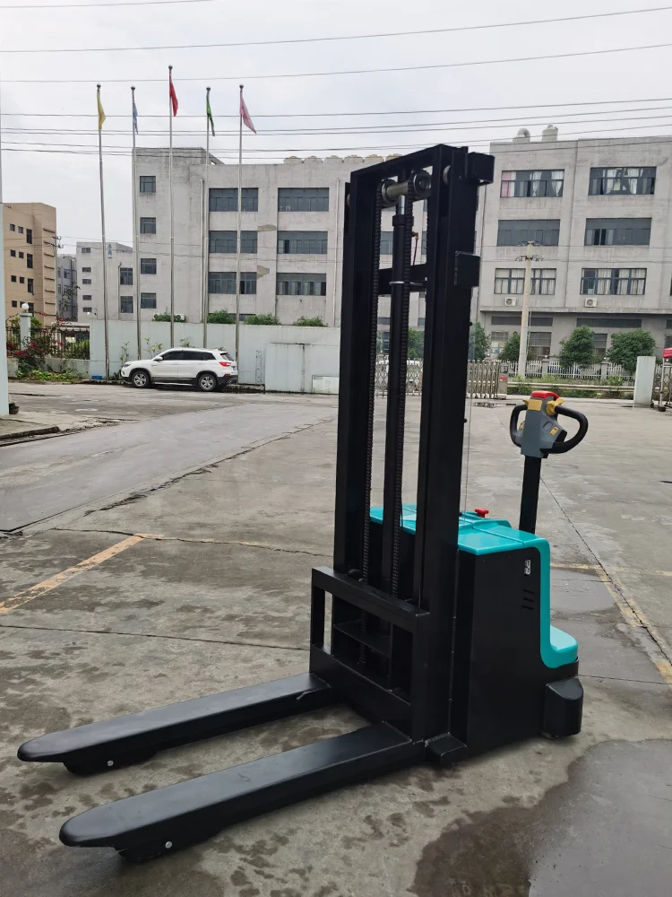 New Lithium Battery 1500kg 2000kg Lift 1.6m to 3.5m Walkie Stacker Fully Electric Pallet Stacker Forklift
