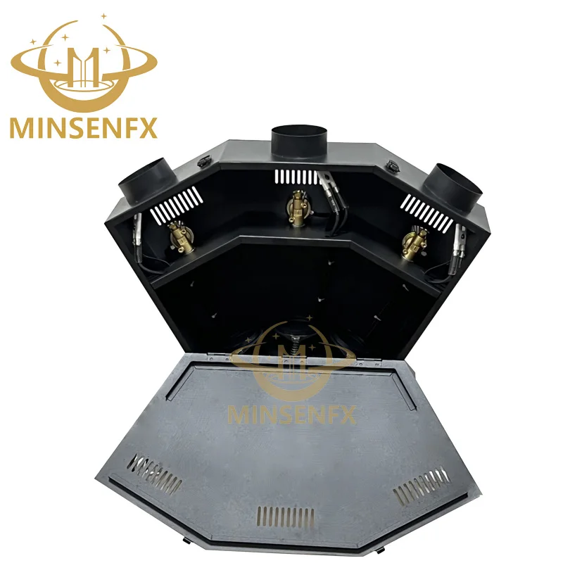 MINSENFX Special effect DMX512 Three head flame machine Triple-way Firework Firing Thrower Flame Projector Fire Machine
