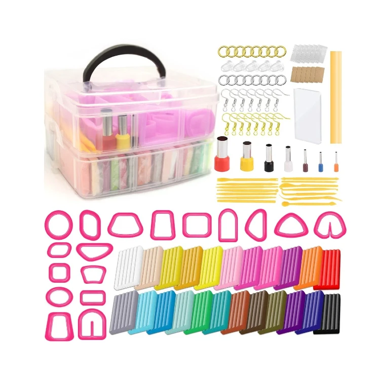 Children Handmade Toys Polymer Clay DIY Earring Kit With Molds