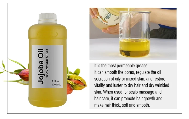 Best seller 100% natural golden jojoba seeds oil for hair and skin with OEM private labels