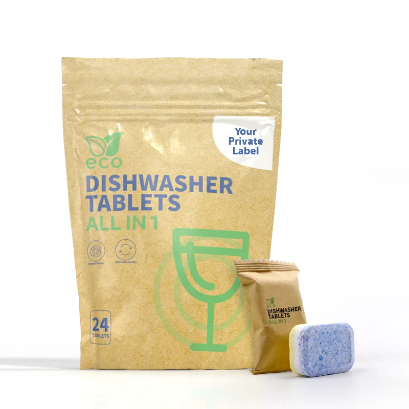 100% biodegradable packaging paper bag earth friendly dishwasher detergent tablets phosphorus free with dot shapes