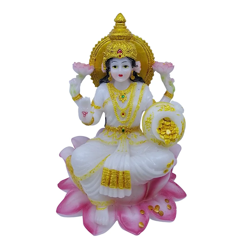 Indian Gods Hindu Goddess Golden Figures Hindu Religious Laxmi Lakshimi Home Decoration Statue