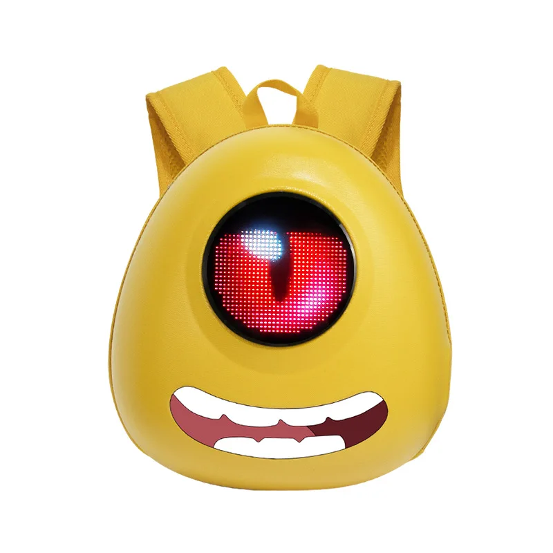 New Idea Gifts 2025 Kids Backpack Pink Color Waterproof Cartoon Eye Small Monster Smart Led Backpack School Bags For Boy Girl
