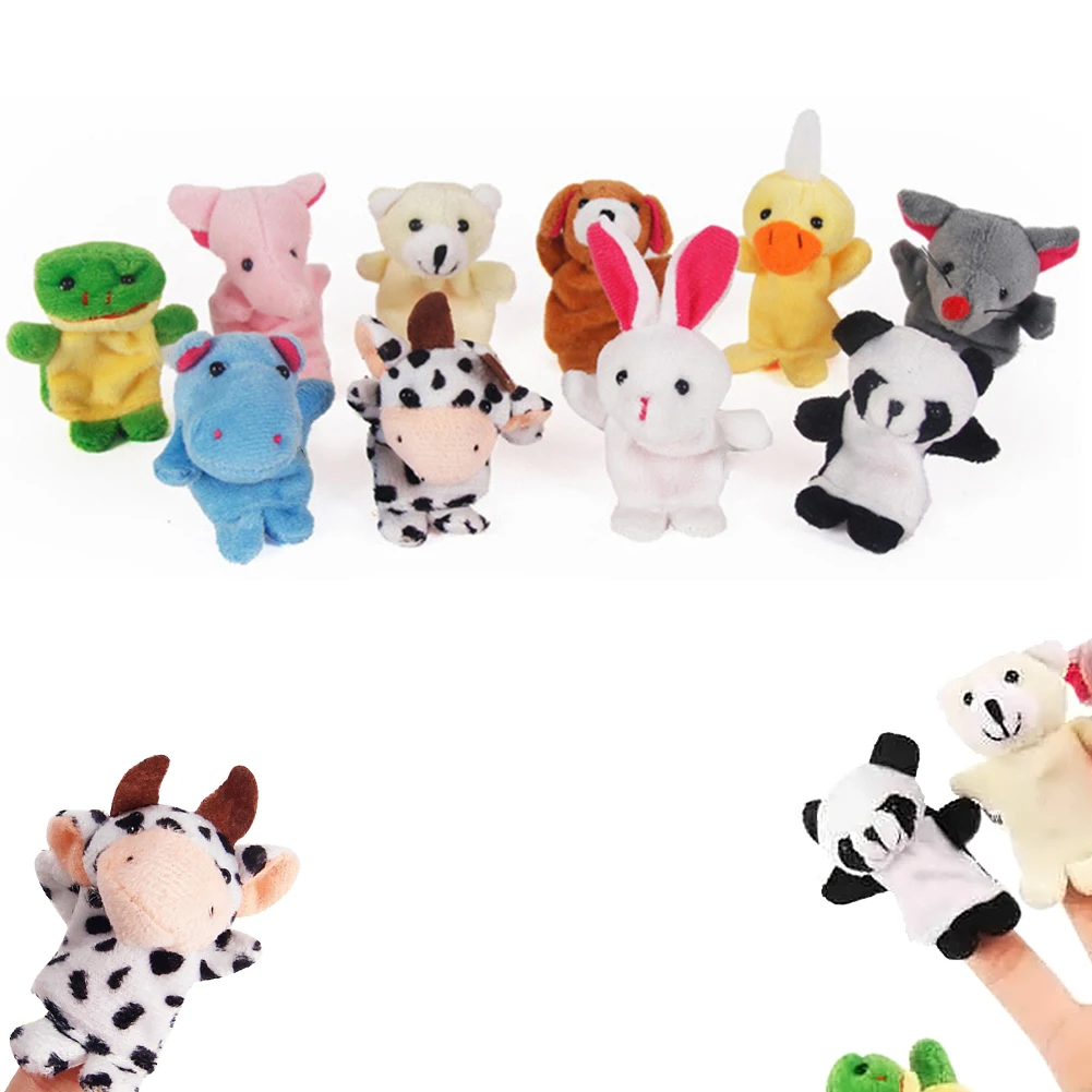 Cartoon animal finger puppets children plush toys role-playing storytelling ragdoll educational toys