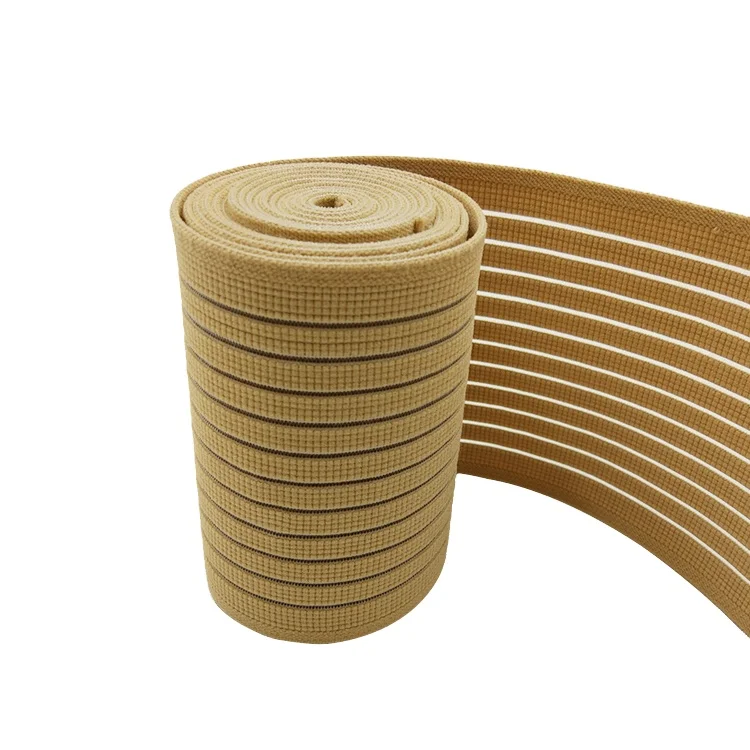 Beige/black/white all widths monofilament elastic band for waist belt