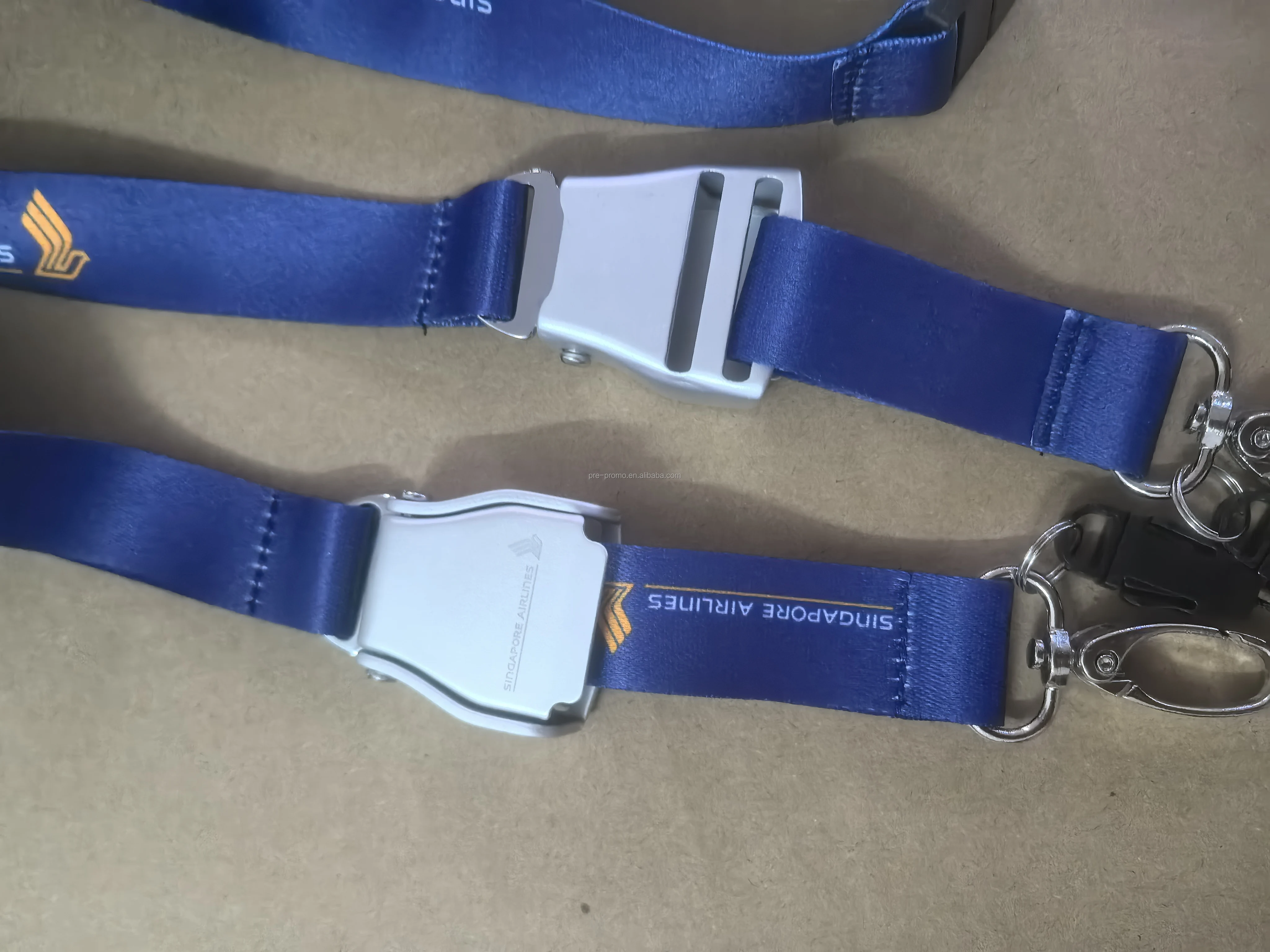 Custom Wholesale 20mm Aircraft Aviation Lanyard With Detachable Airplane Aluminium Seat Belt Buckle