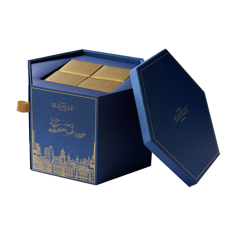 Mid-Autumn Mooncake Gift Box Customized Double-layer Flip Exquisite Creative Gift Box Customized Logo Drawer Dumpling Box Custom