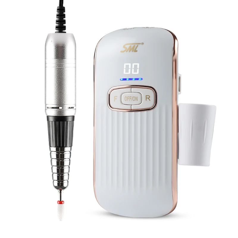 SML Custom micromotor strong M11 nail file drill machine 35000 rpm rechargeable cordless electric nail drill for manicure
