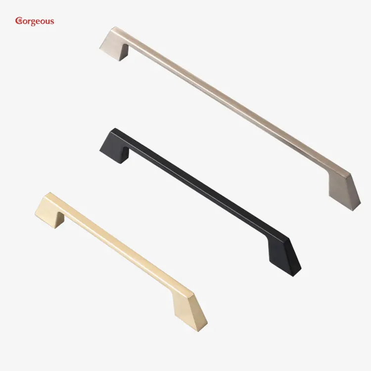 Modern Brushed  Furniture Door Drawer Pulls Knobs Gold Wardrobe Black Kitchen Handles For Cabinets