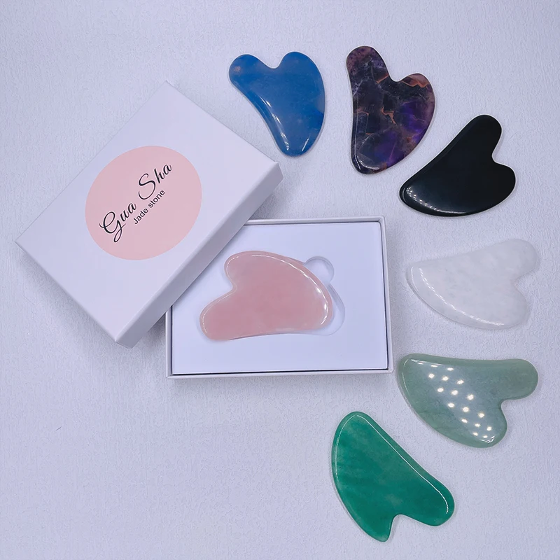Hot Selling rose quartz jade Gua Sha Scraping Massage Guasha Board