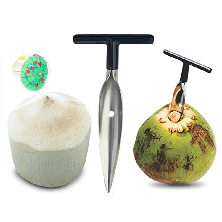 Stainless Steel Coconut Opening Tools Fruit scrapper Open Coconut Shovel Cutting Tools for Kitchen Fruit Accessories