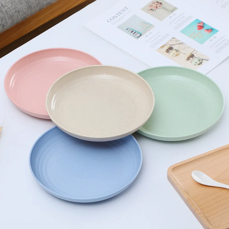 15CM 20CM 25 Cm Unbreakable Plate Melamine Rectangular Dishwasher Price Safe Lightweight Wheat Straw Plates