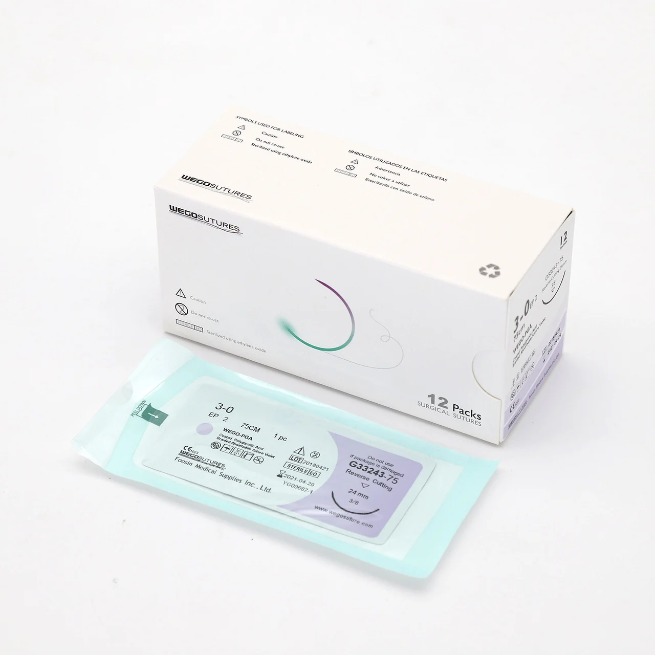 WEGO CE/ISO 13485 медицинские расходные материалы для швов ветеринарного использования