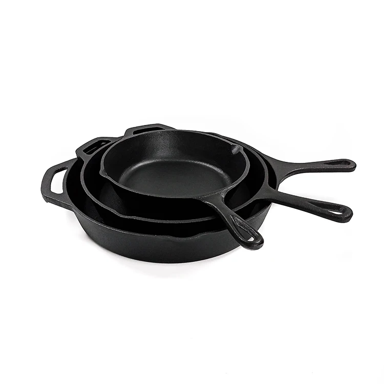 High Quality Nonstick black Pre-seasoned non stick  frying pan cast iron suitable for many kinds of stoves