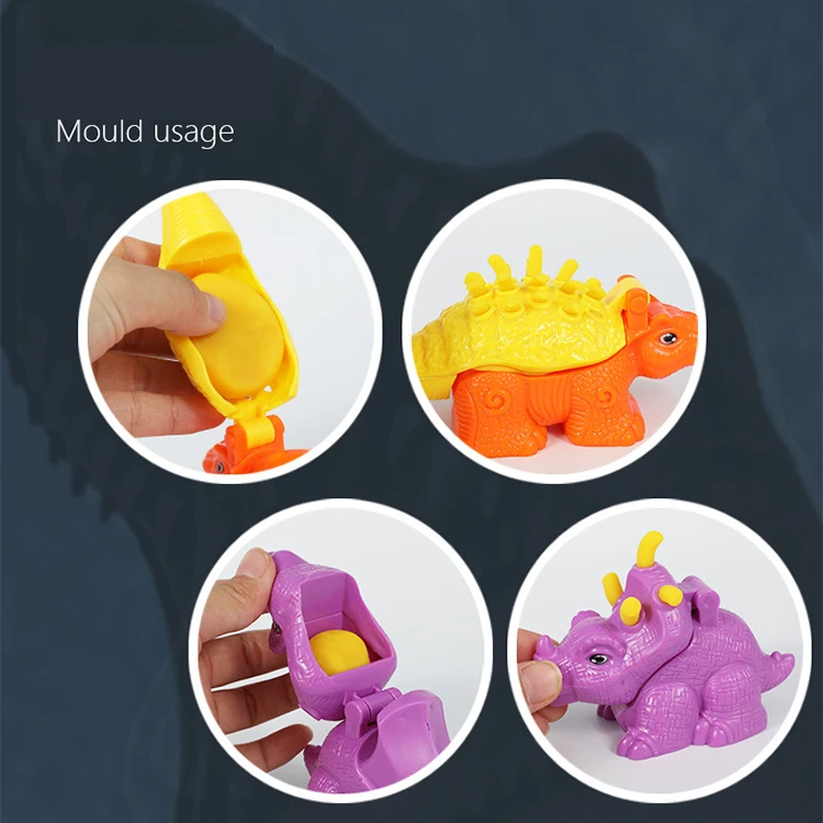 12 Colors Colorful Educational Manual Ability Parent-child Plasticine Dinosaur Set