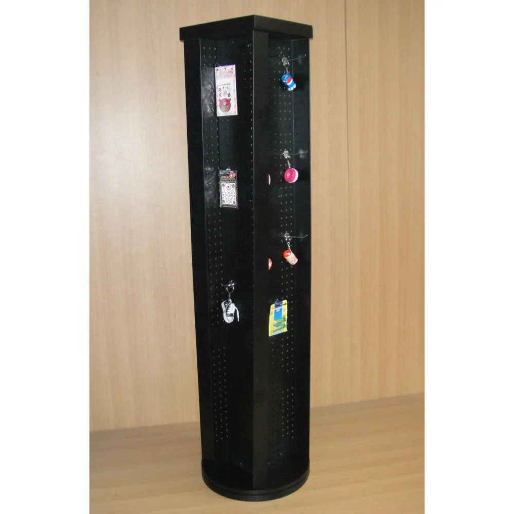 store promotion steel retail rack pop  floor metal spinning pegboard display stand for key rings novelty magnets