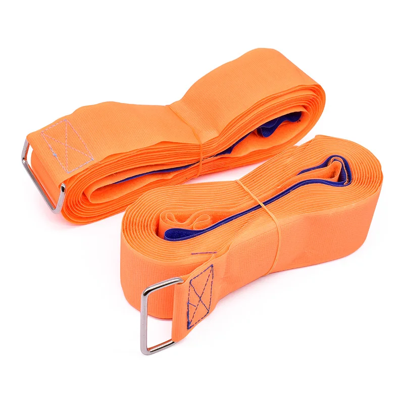 Custom adjustable reusable hook and loop pallet strap with metal buckle