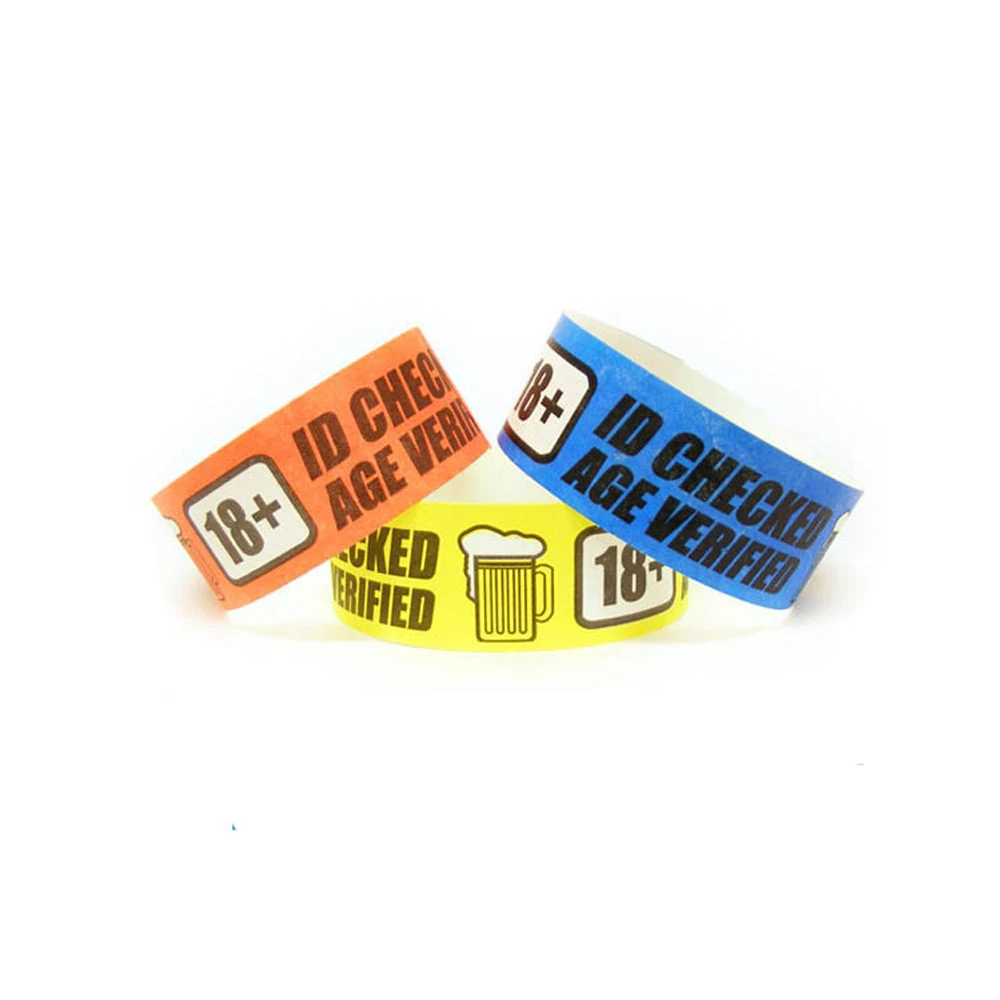 Customized Logo Cheap Disposable Waterproof Paper Printable RFID Tyvek Wristbands With Serial Number