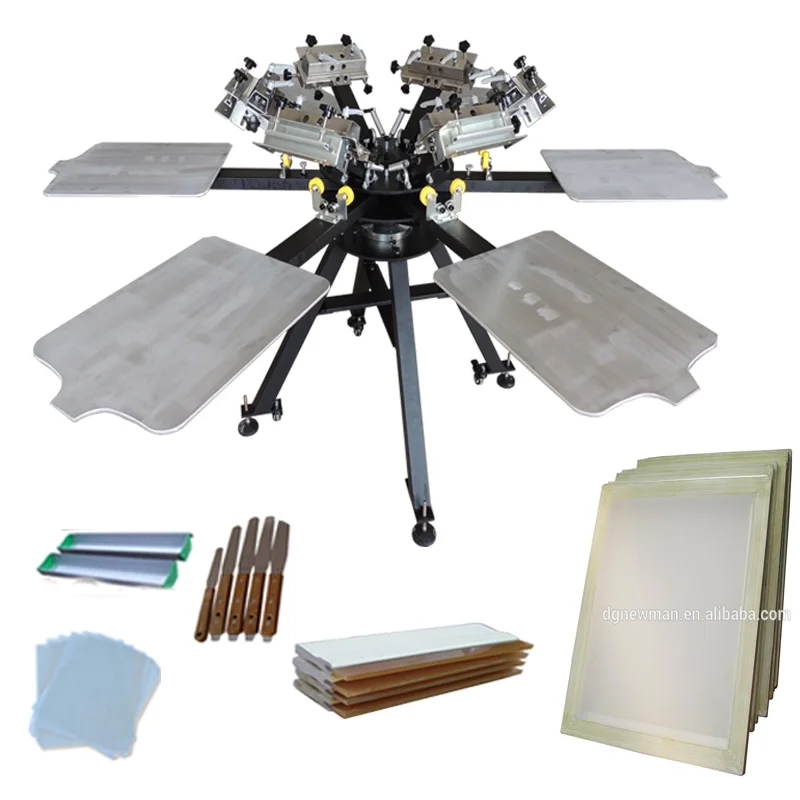 multicolor automatic efficient rotary high precision flat screen printing machine manual 6 color screen printer serigrafia