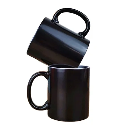 wholesale 11OZ Stoneware Sublimation mug china factory color change mugs with round and heart handle
