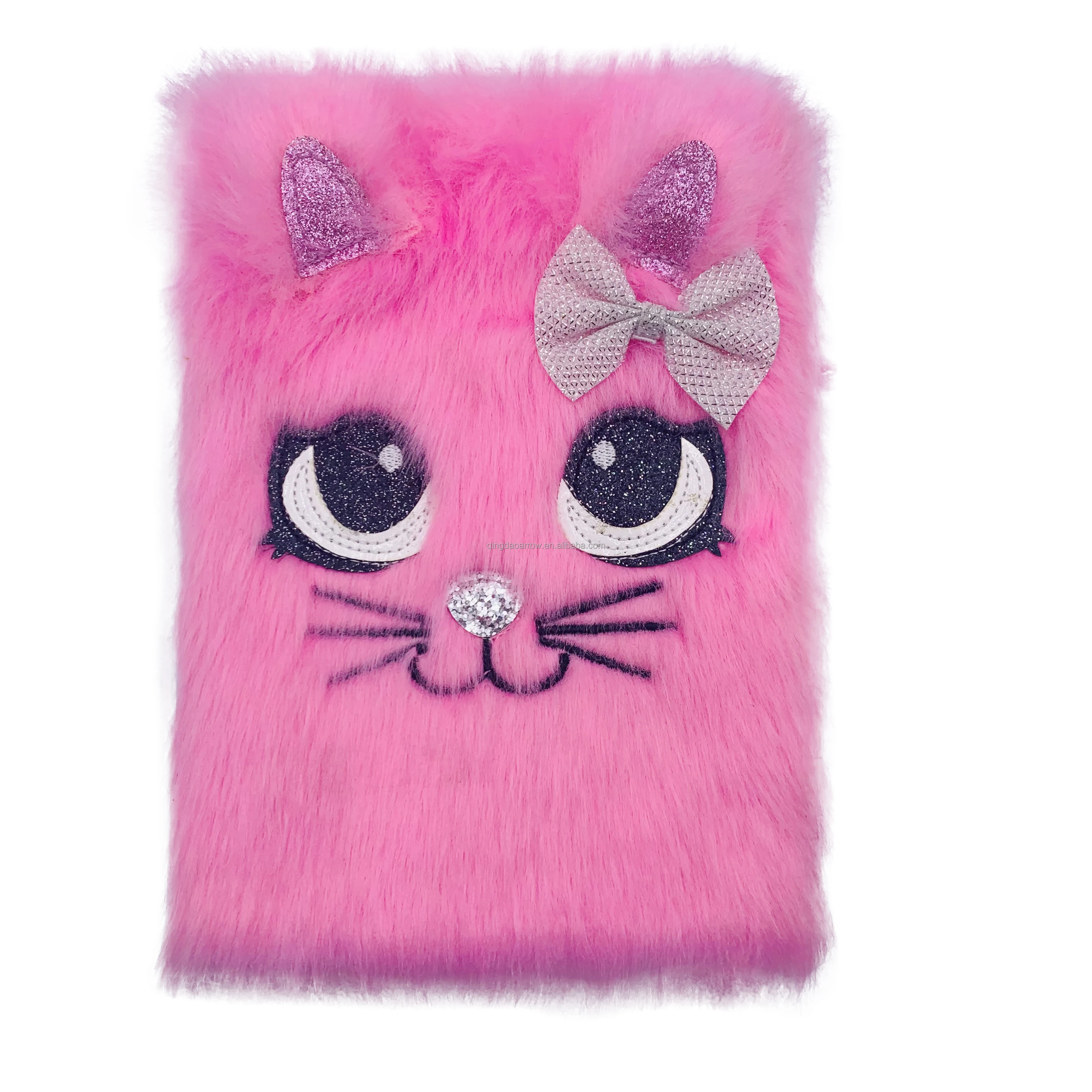Trendy Stationery gift Fashion Bulk Wholesale Advertising B5 80 Sheets Fluffy Faux Fur Plush Journal Notebook For School