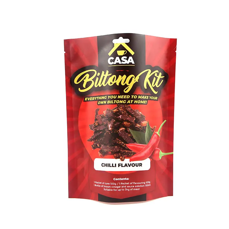 Custom Printed Reusable Vacuum Seal Zip Lock Dried Food Snack Biltong Beef Jerky Packaging Bags