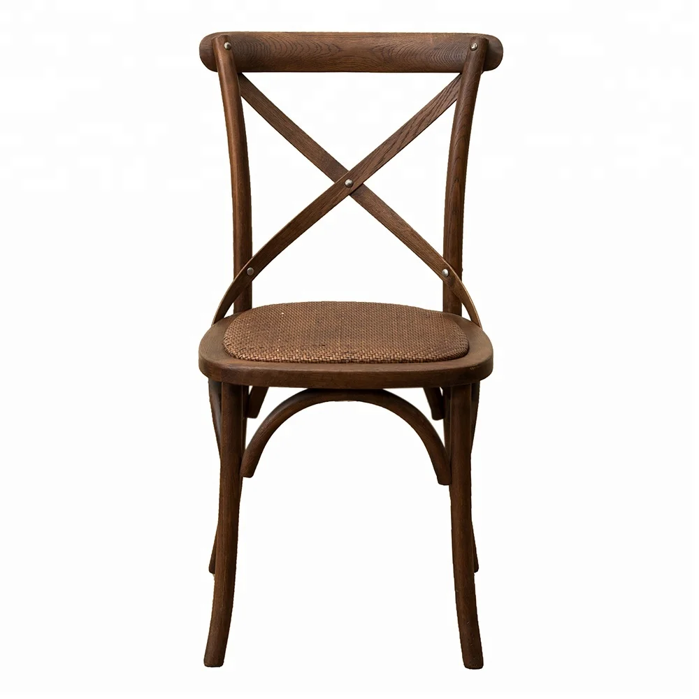 
Back Cross Dining Wooden Room Wood French Design Upholstered Furniture Antique Wholesale High Cheap Restaurant Chair 