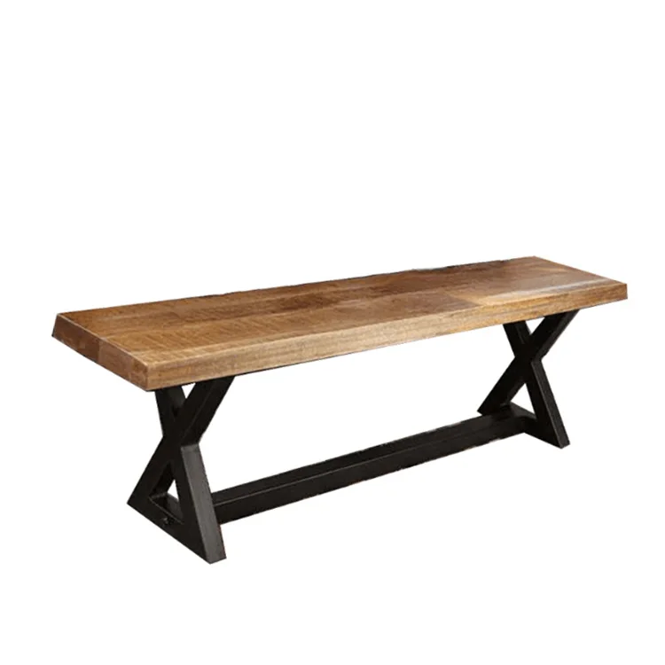 Dining Room Furniture Antique Appearance Solid Wood Luxury Dining Table with Metal Leg