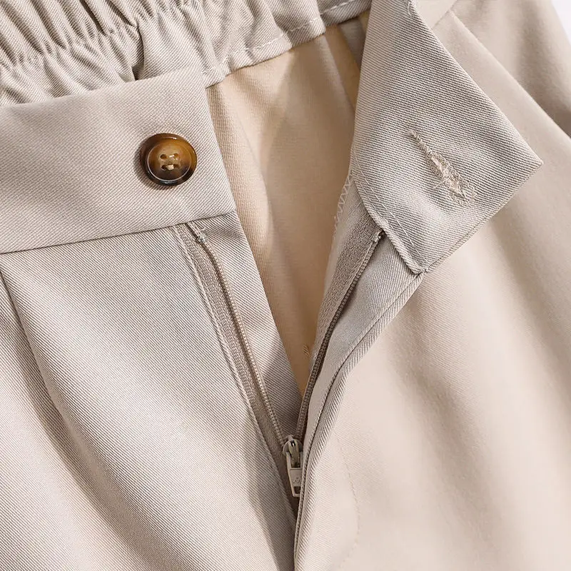 Loose Casual Womens Pants Woolen Pants Straight Tube Nine Minutes Cigarette Tube Radish Harem Pants