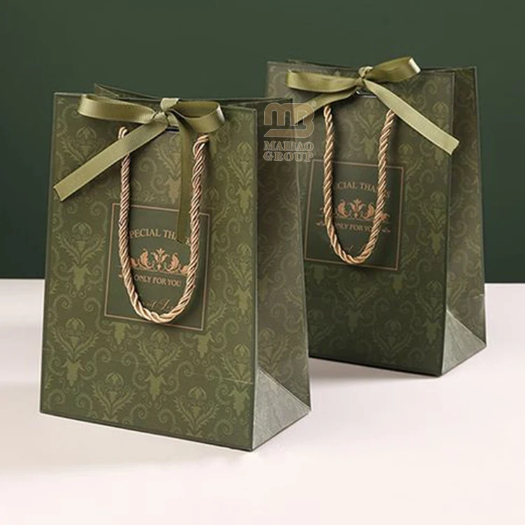 Premium gloss/matte printed eurotote bag custom boutique gift paper bag luxury jewelry packaging shopping paper bag with logo