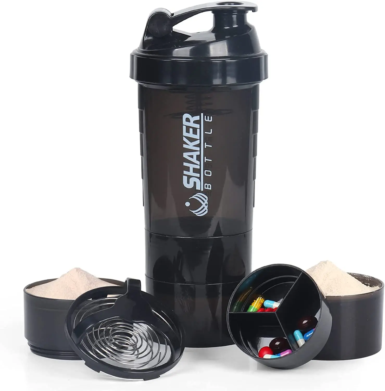 Amz Top Seller 2024 BPA Free Wholesale Products PP Plastic Blender Shaker Bottle With Custom Logo Shake Bottle
