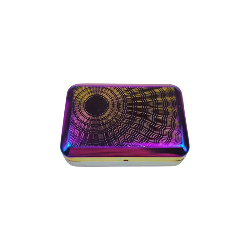 Ultra thin luxury metal cigarette box gradient color 20pcs waterproof and moisture-proof cigarette box