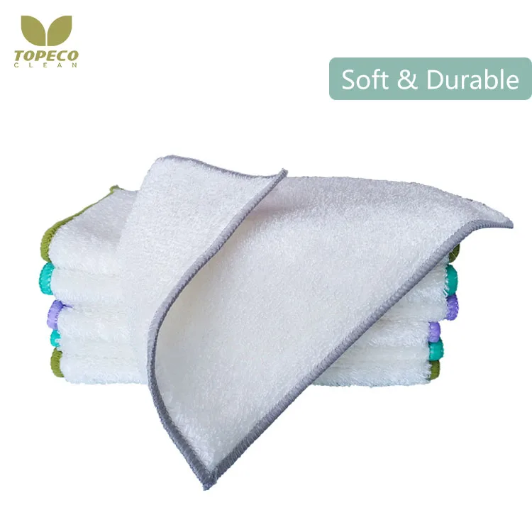 Topeco Hot Selling Bamboo Household Clean Reusable Organic Natural Towel Bamboo Dish Cloths
