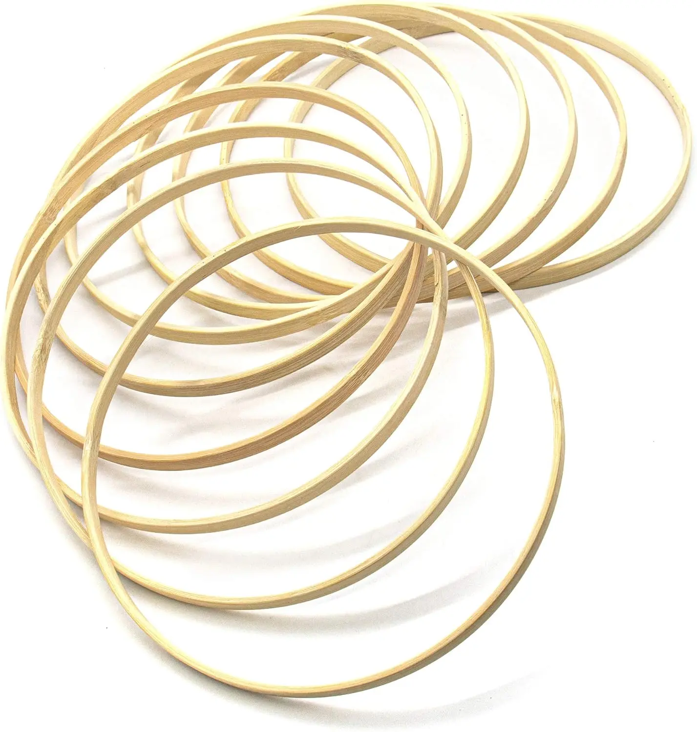 Bamboo Macrame Hoop Set Wooden Large Wreath Rings Craft Hoop for DIY Dream Catcher