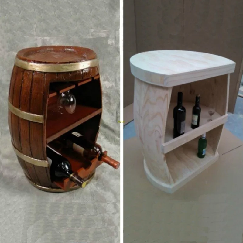 Custom bar decorative bucket cover wall hanging wooden half bucket