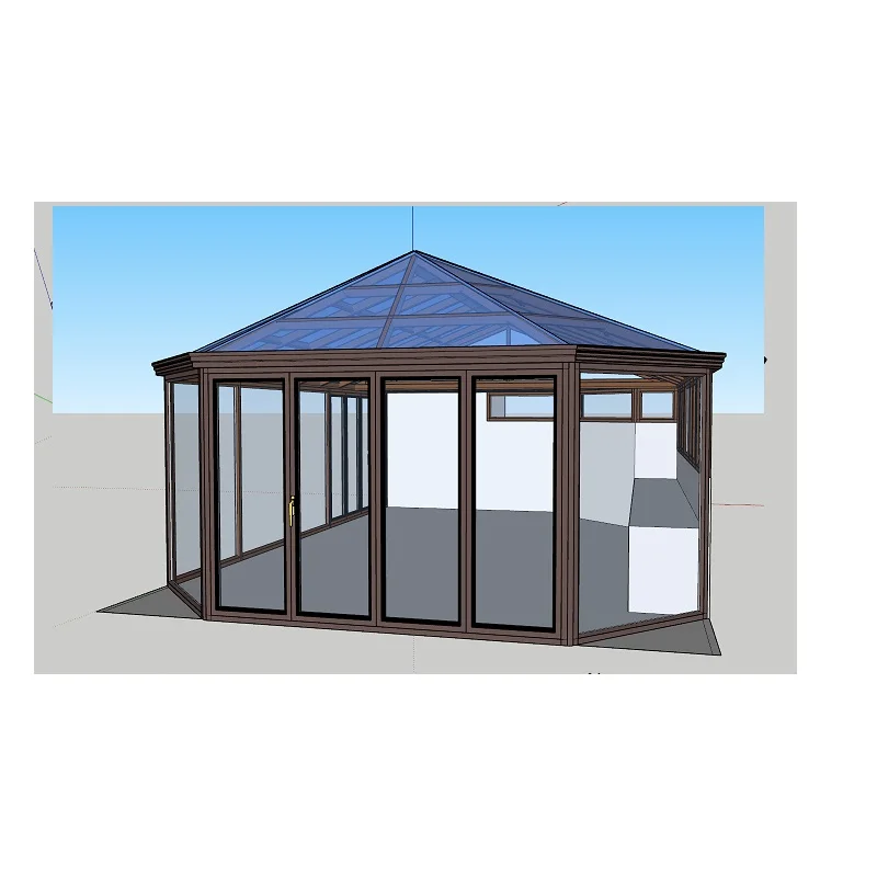 2024 slope roof anti rust frame heavy snow load winter garden conservatory with insulated glass for outdoor kitchen