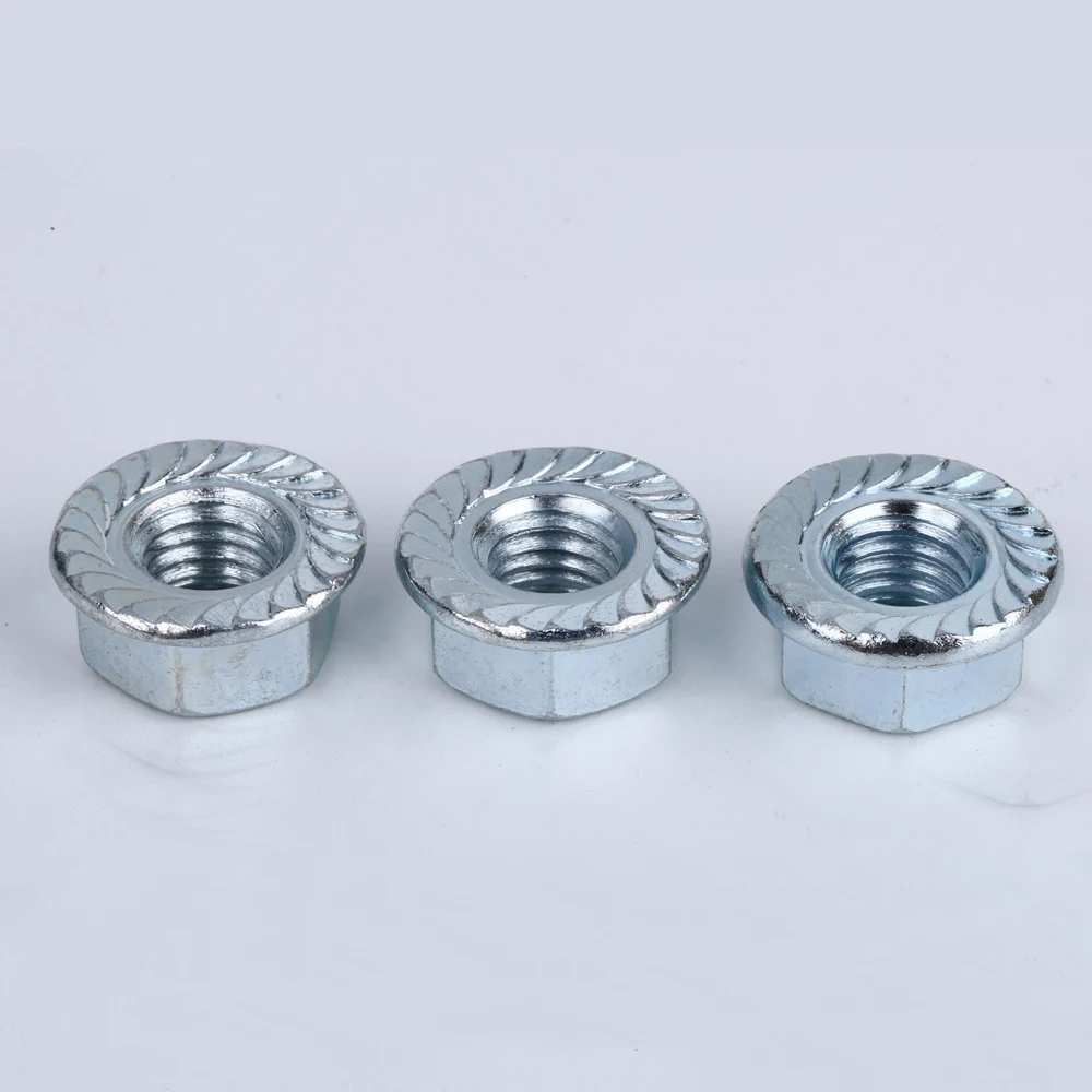 High quality Stainless Steel Fasteners Hexagon Flange Nuts with Zinc Plated 4mm