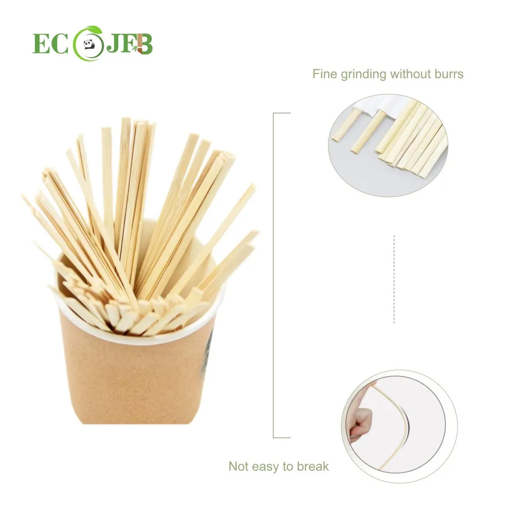 110mm Natural Bamboo Wooden Stir Sticks 1.3mm Thickness Coffee Cocktail Tea Hot Beverage Stirrers