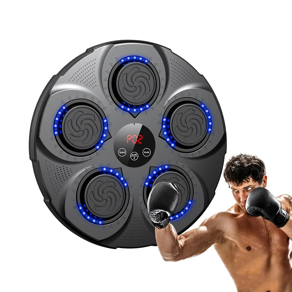 Интеллектуальный музыкальный боксерский аппарат со светодиодным настенным тренировочным оборудованием для домашнего спортзала
