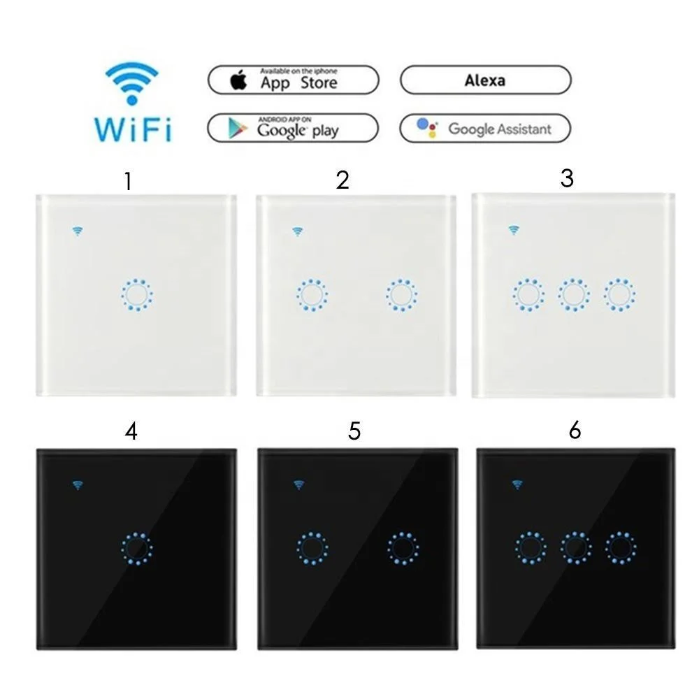 India smart wifi touch switch for LED light remote control google home support alexa wall socket switch 86*86*mm standard size