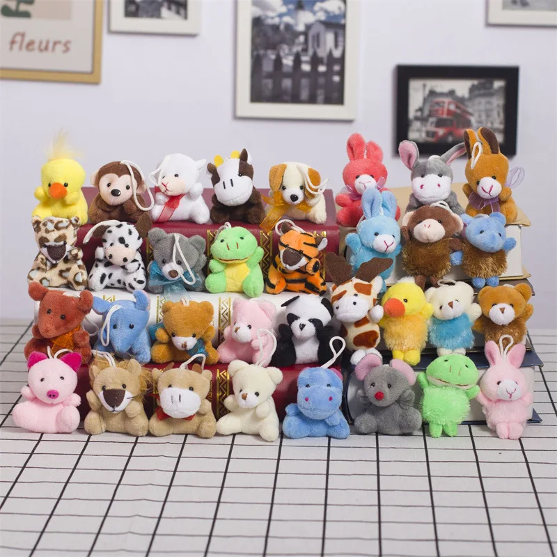 Hot Sale Mini Plush Animal Toy Set Mini Animal Keychain Backpack pendant Small Stuffed Animal Bulk Boys Girls