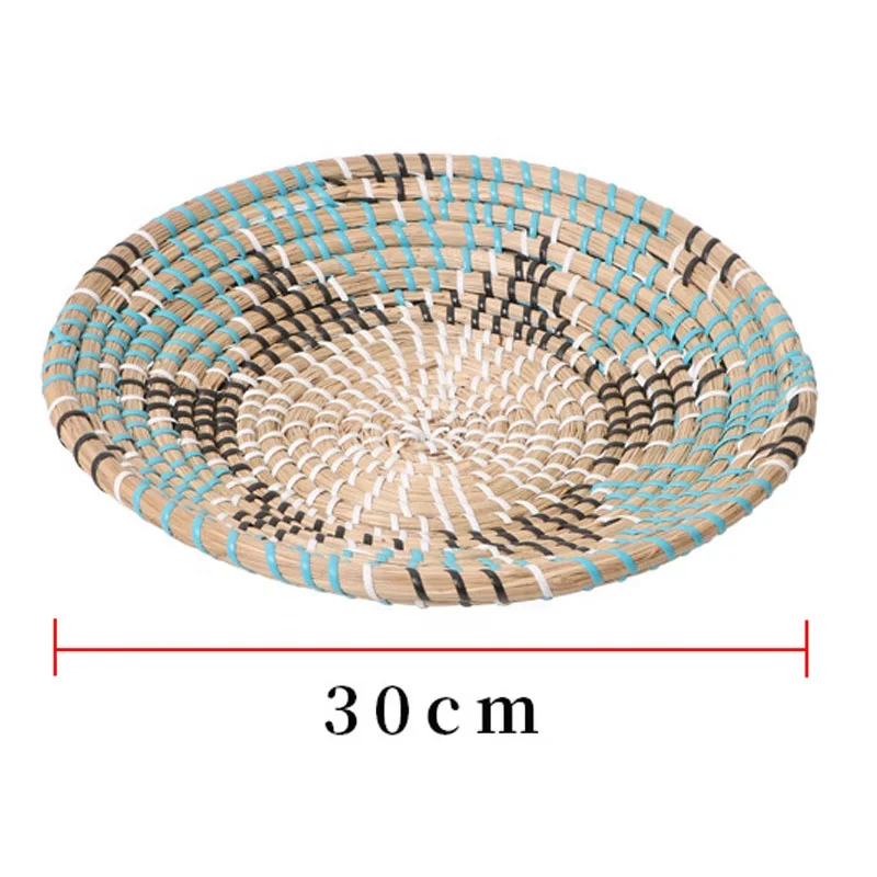 Handcrafted Round  Baskets Wall Art  Seagrass Wall Basket Decor for Rustic Farmhouse