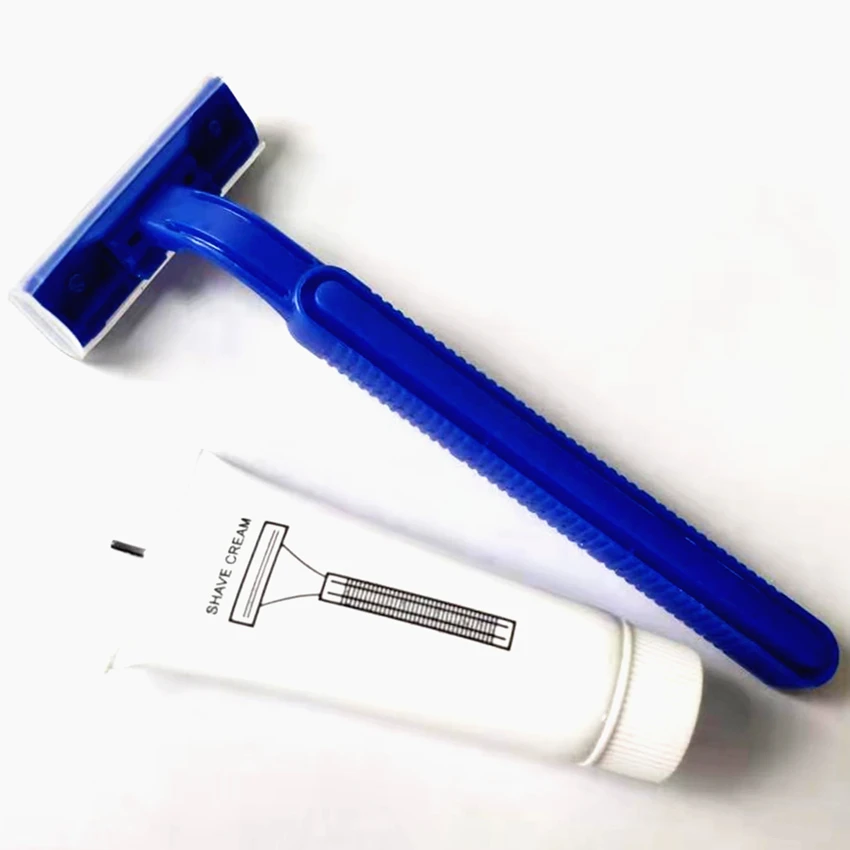Shaving kit disposable razor and shaving cream hotel travel airline