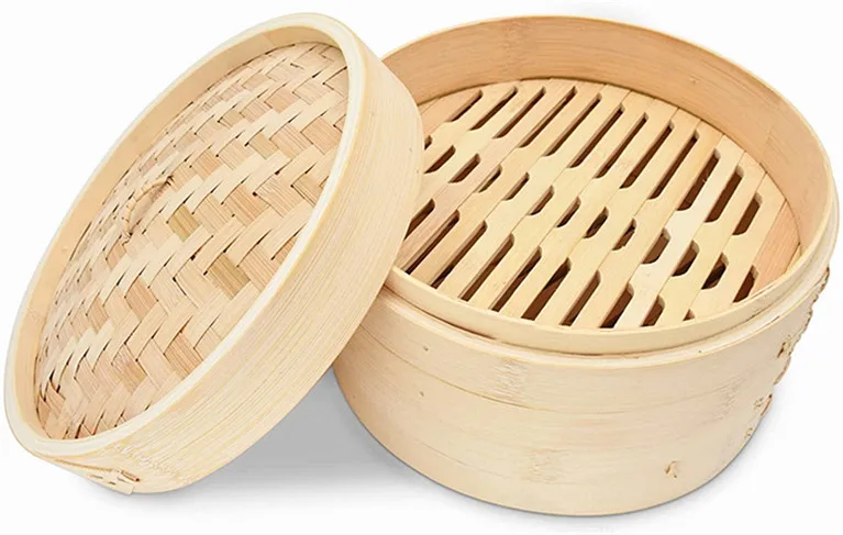 Piroscafo Da Campeggio Del  Casma a Vapore in Bambu Big Bamboo Scarier Cest Steamer 8Cm Mini Dumping Cottura