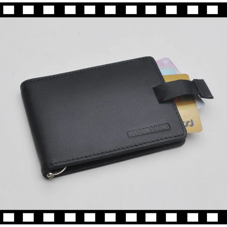 Мужской кошелек из натуральной кожи передний карман держатель для карт RFID Блокировка с металлическим зажимом