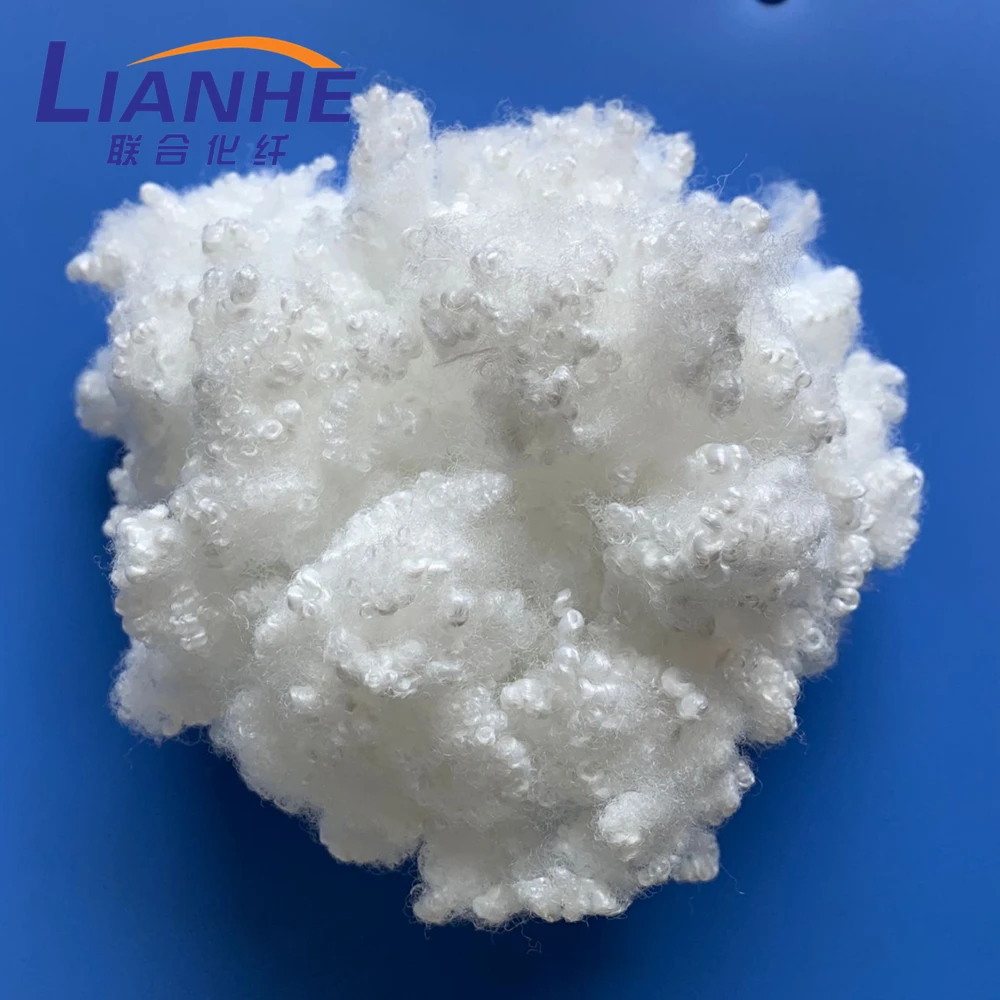 7D hcs волокно, Натуральное белое полиэфирное волокно для наполнения подушек